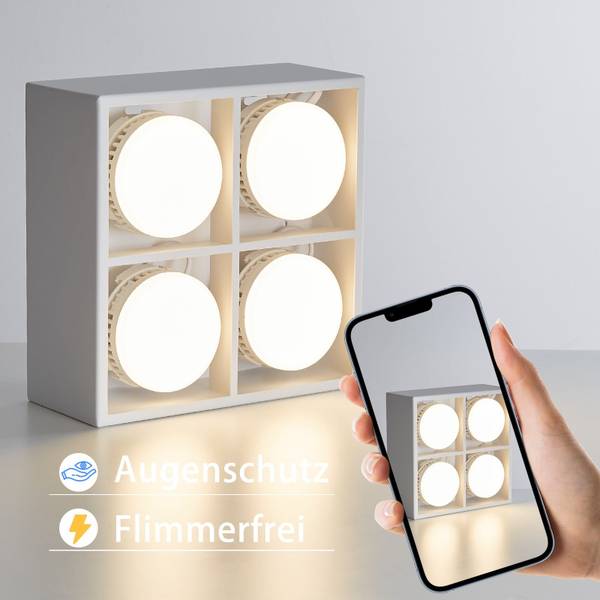 Led Plafondlamp Howard met 4 lichtbronnen wit - metaal - 20 x 9 x 20 cm