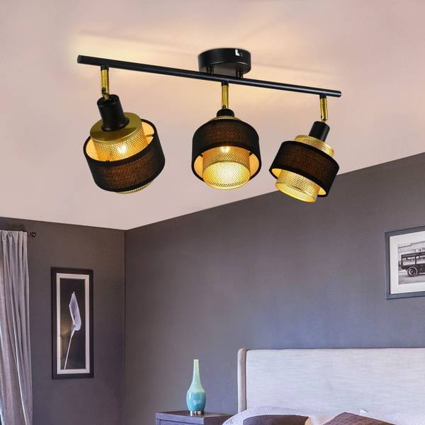 Plafondlamp Lancaster met 3 lichtbronnen zwart - metaal - 10 x 13 x 53 cm