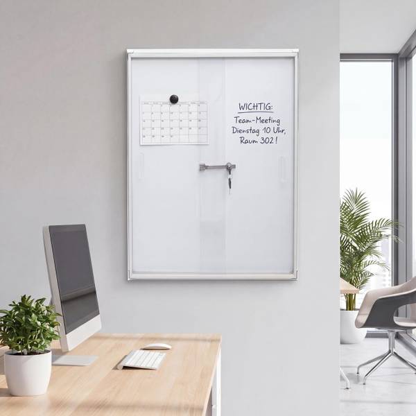 Vitrine Q50 wit - aluminium - staal - 66 x 96 x 9 cm