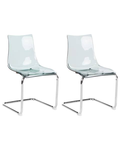 Set van 2 eetkamerstoelen MARSHALL zwart - zilver - transparant