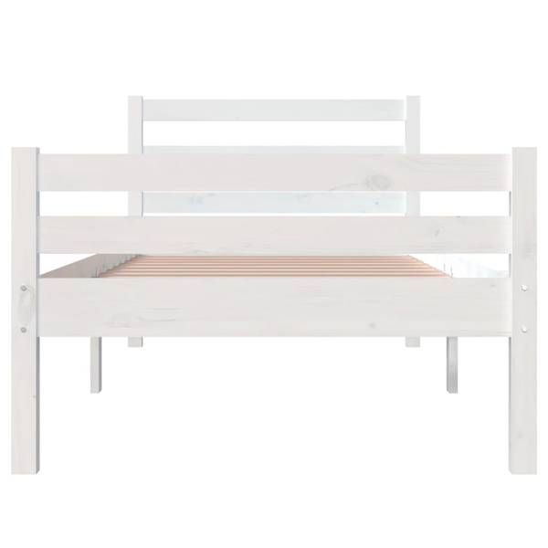 Massivholzbett XT 1859 Weiß - Massivholz - 106 x 70 x 206 cm