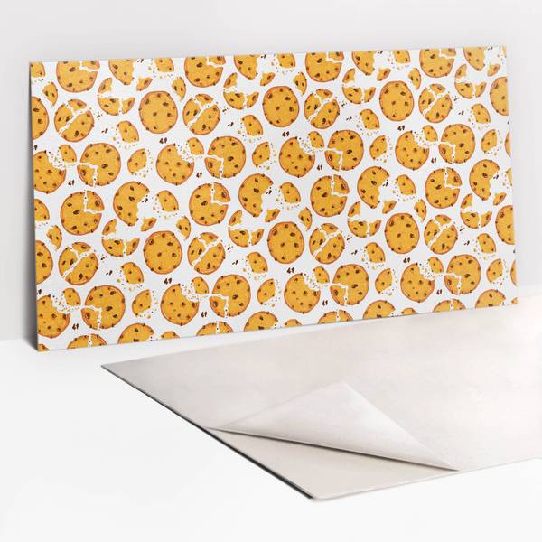 Selbstklebendes Wandpaneel Kekse Gelb - Polyester PVC - 100 x 50 x 1 cm