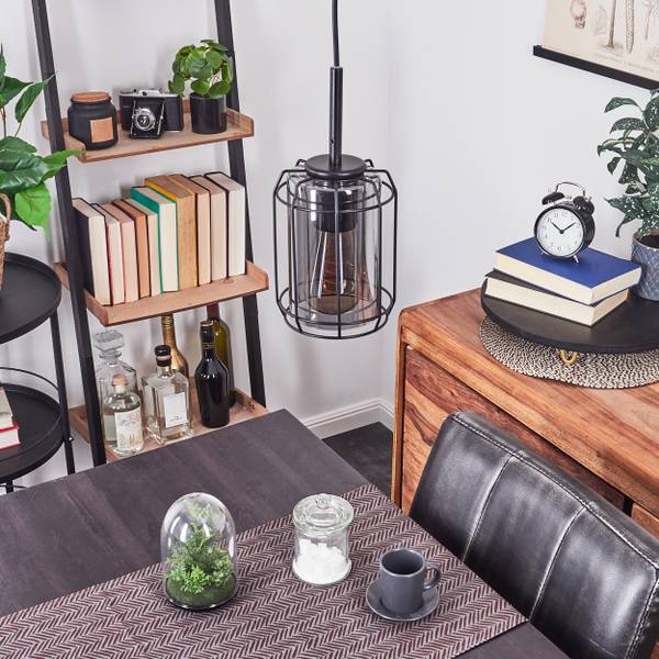 Deckenleuchte Fortullino Schwarz - Grau - Metall - 16 x 28 x 16 cm