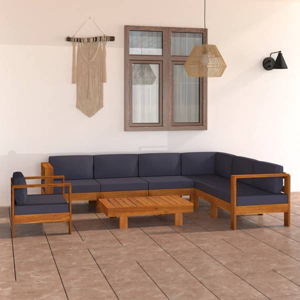 Salon de jardin 3006534-8 Gris - Acacia - 60 x 25 x 100 cm