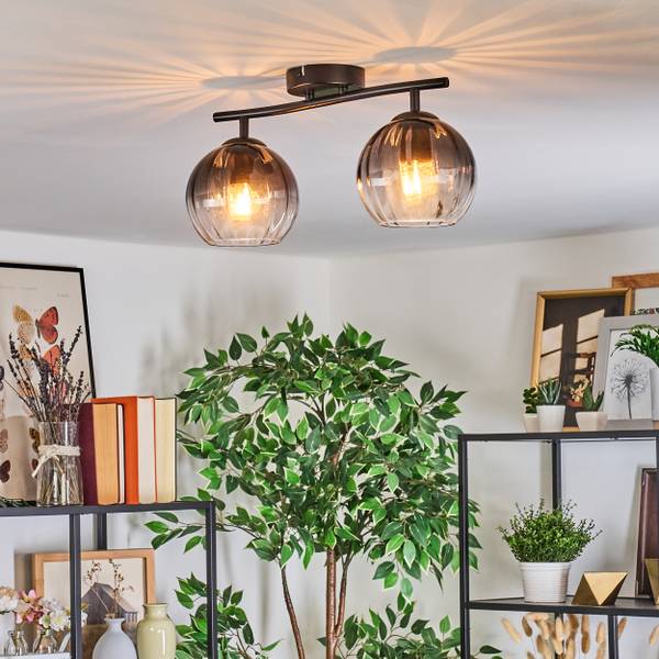 Deckenleuchte Cesaro Grau - Metall - 100 x 40 x 100 cm