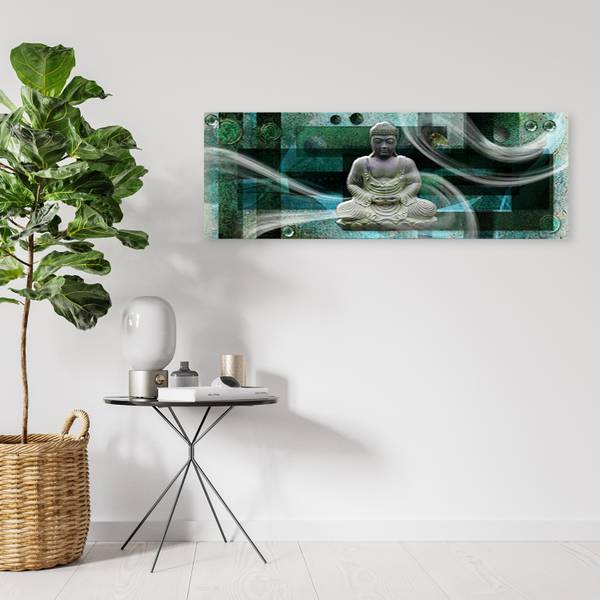 Wandbild buddha-statue abstraktion 90 x 30 cm