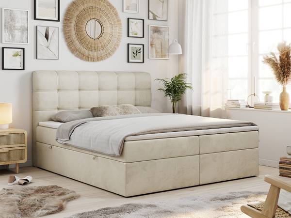 Boxspringbett FAST Beige - H4 - Liegefläche Breite: 160 cm