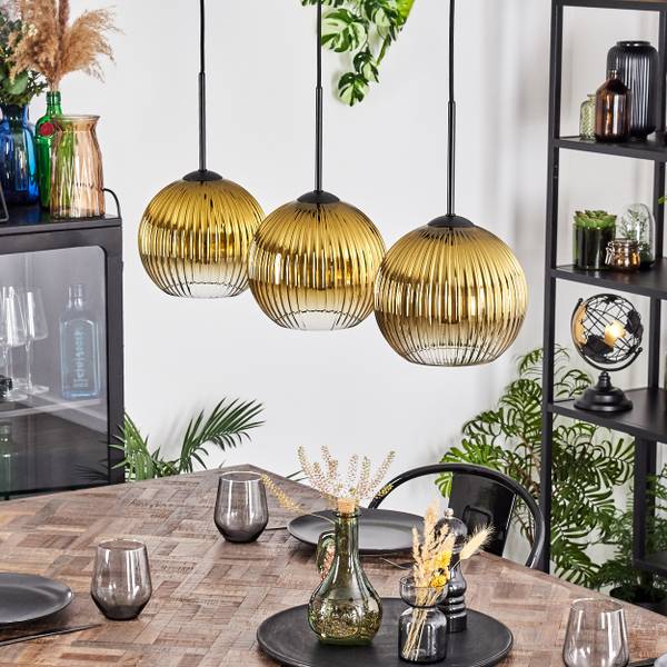 Pendelleuchte Cesaro Gold - Metall - 8 x 120 x 70 cm