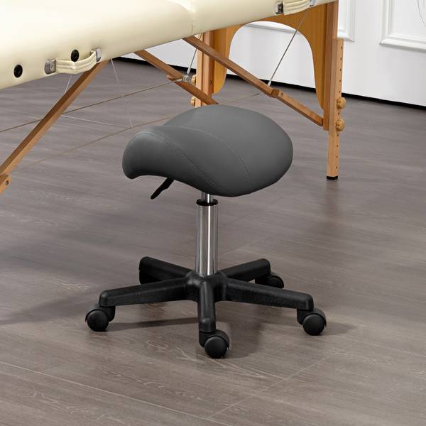 Rollhocker 021V70GY Grau - Metall - 48 x 59 x 47 cm