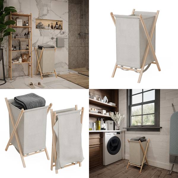 Wäschekorb Bruno 49383 Beige - Holz