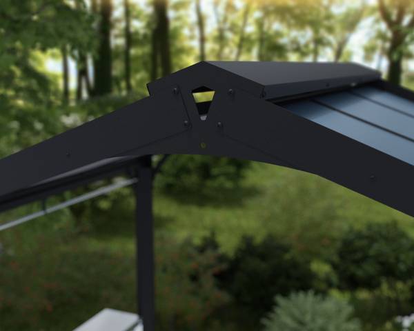 Pavillon Austin Schwarz - Metall - 285 x 250 x 181 cm