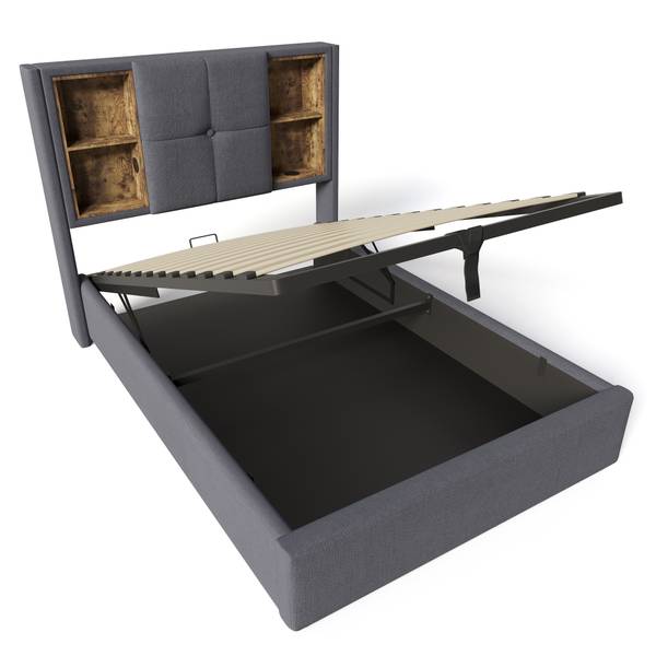 Lit rembourré WireLessLade Ⅰ Gris - Largeur de la surface de couchage : 90 cm