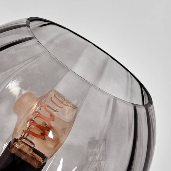 Stehlampe Cesaro Grau - Aluminium - Klarglas - 39 x 170 x 39 cm