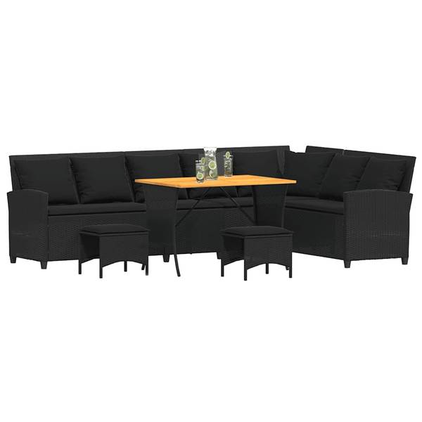 Garten-Lounge-Set 3044381-4 (4-teilig) Schwarz
