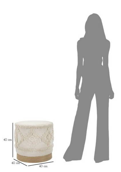 Pouf Khaled Weiß - Melamin - 40 x 40 x 40 cm