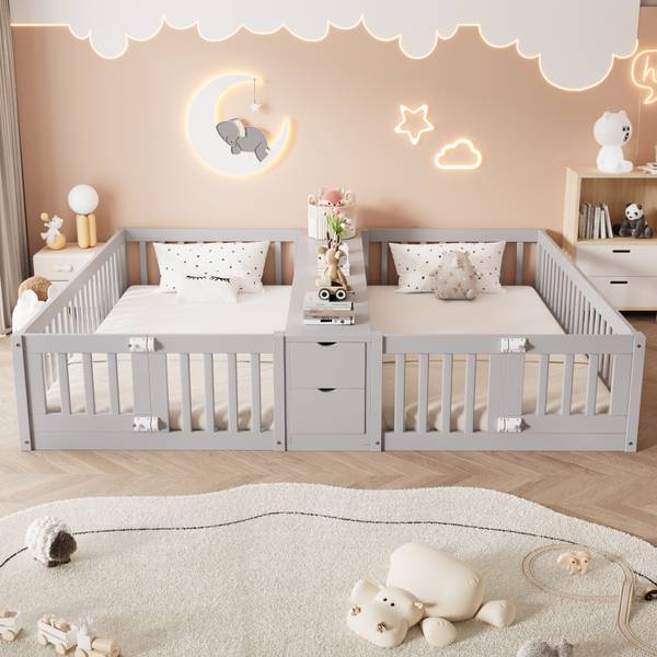 Einzelbett K-2159 Grau