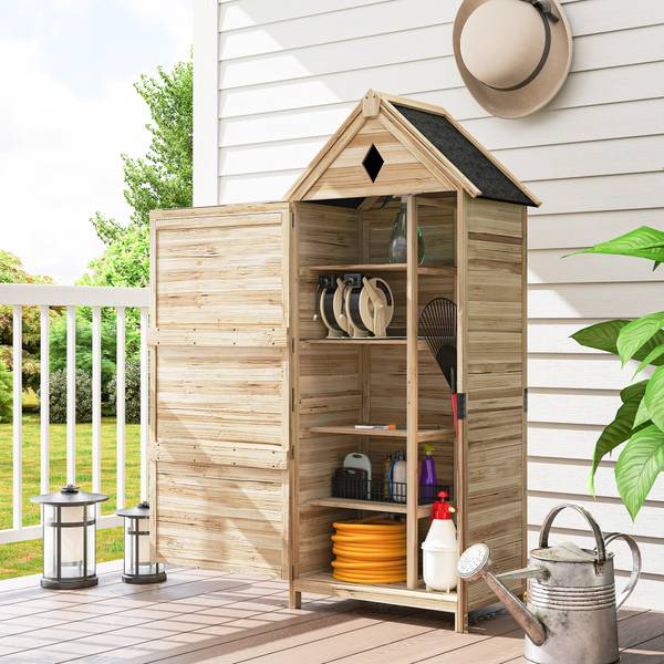 Gartenschrank 84H-347V00ND Braun - Tanne - 49 x 170 x 80 cm