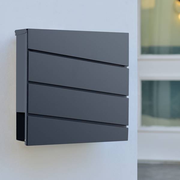 Briefkasten Achtrup Grau - Metall - 37 x 37 x 11 cm