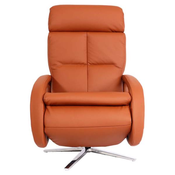 Relaxsessel L11 drehbar, Voll-Leder Braun - Taupe