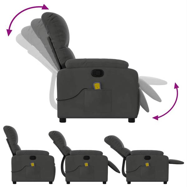 Fauteuil inclinable de massage 3032476 Gris foncé - Gris
