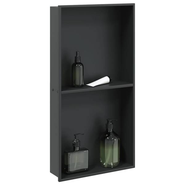Duschnische 3033834 Schwarz - Edelstahl - 32 x 9 x 62 cm