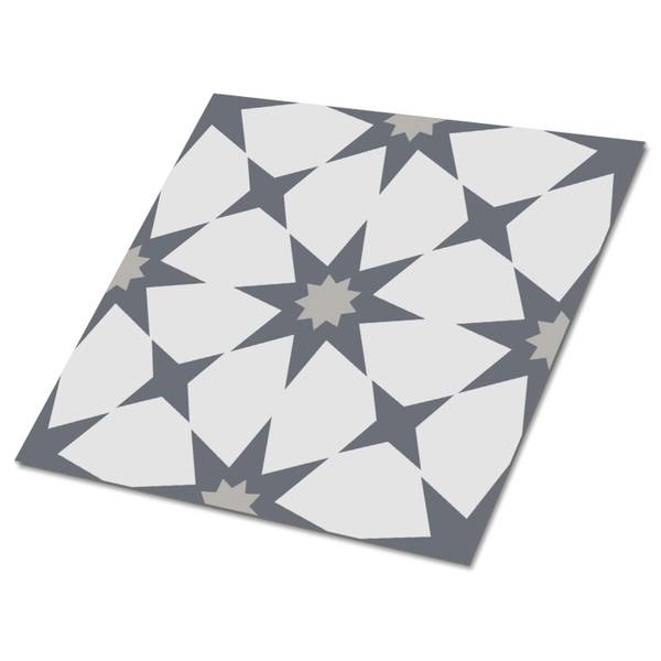 Selbstklebende Fliesen (9 St.) Stern Grau - Polyester PVC - 30 x 30 x 0 cm