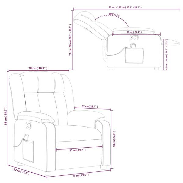 Fauteuil inclinable de massage 3032286-4 Vert foncé