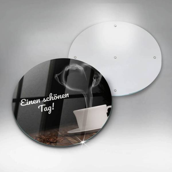 Schneidebrett Schönen Tag! Schwarz - Glas - 40 x 40 x 1 cm