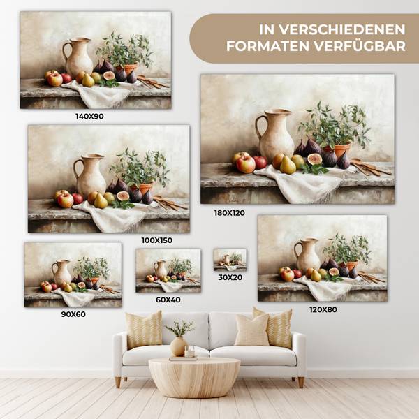 CANVAS SCHILDERIJ Fruit bruin - katoen - 140 x 90 x 2 cm