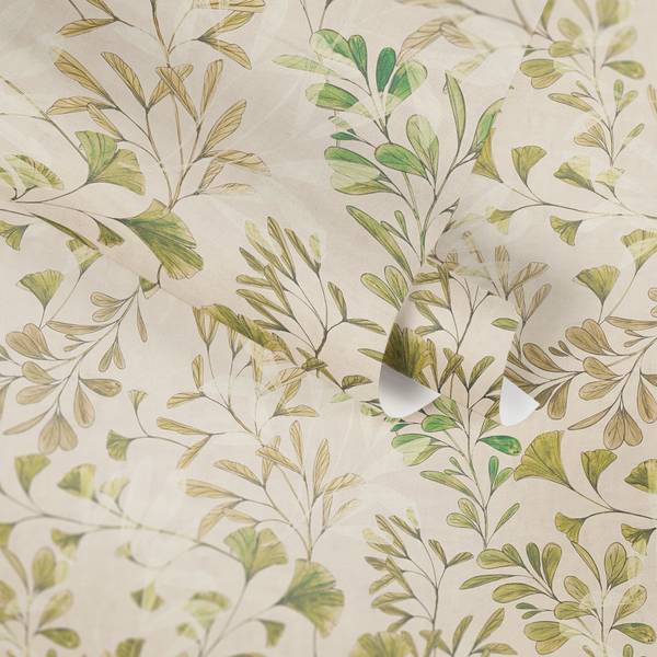 Vliestapete 4846 Blätterranke modern Braun - Creme - Grün - Weiß