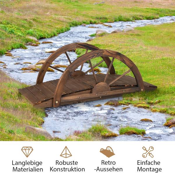 Holzbrücke ZB32026NZNL bruin - massief hout - 49 x 38 x 102 cm