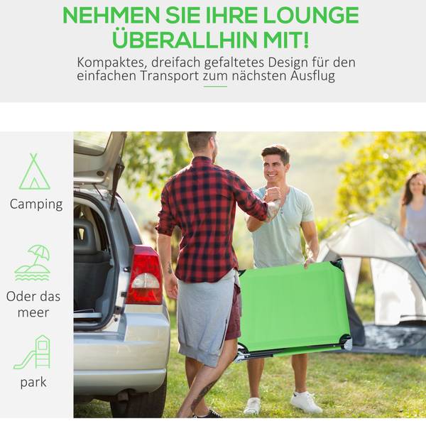 Zonnebed 84B-002GN groen - textiel - 58 x 36 x 187 cm