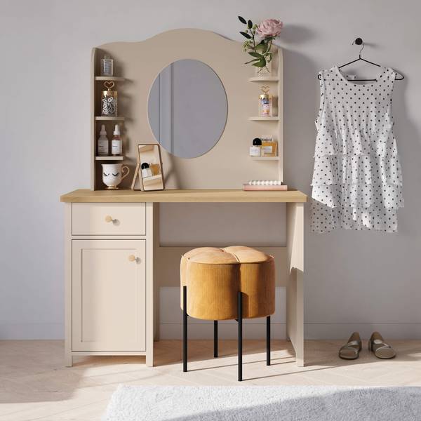 Schminktisch STORY 36 Beige - Eiche Dekor - Höhe: 157 cm