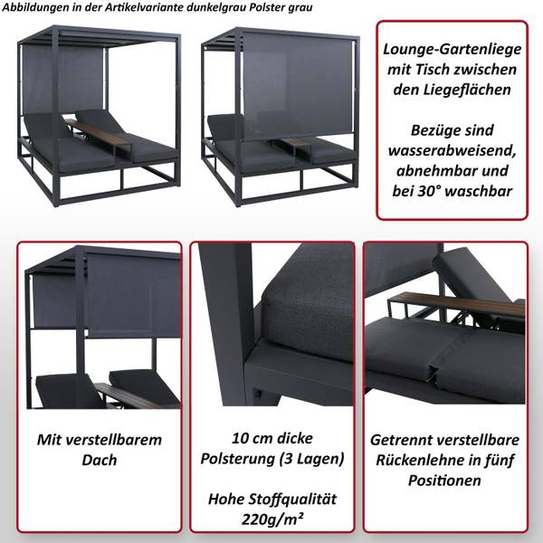 Lounge-Gartenliege P81 Grau