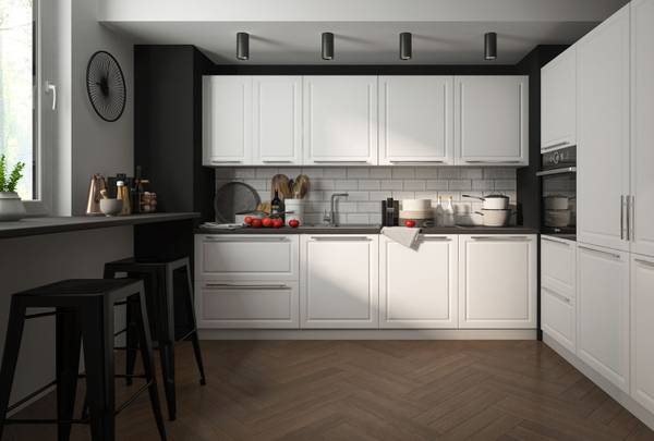 Küchenzeile AMARO Grau - Weiß - Holzwerkstoff - 270 x 207 x 120 cm