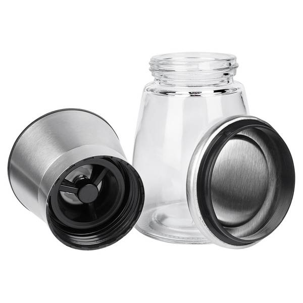 Salz- und Pfeffermühle 2er Set Edelstahl - 7 x 14 x 7 cm