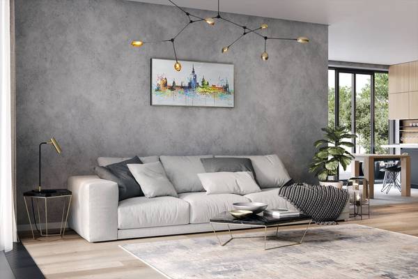 Tableau peint à la main Warsaw Urbain Coton - 120 x 60 x 4 cm