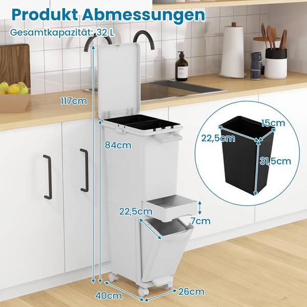 Mülleimer VH33102DE Weiß