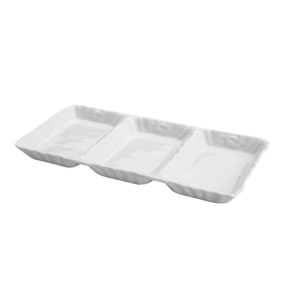 Porzellan Appetiser White Dish Weiß - Porzellan - 14 x 3 x 28 cm