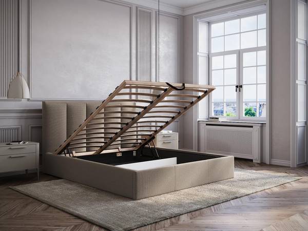 Bett mit Bettkasten KILACLO Taupe - Tiefe: 170 cm