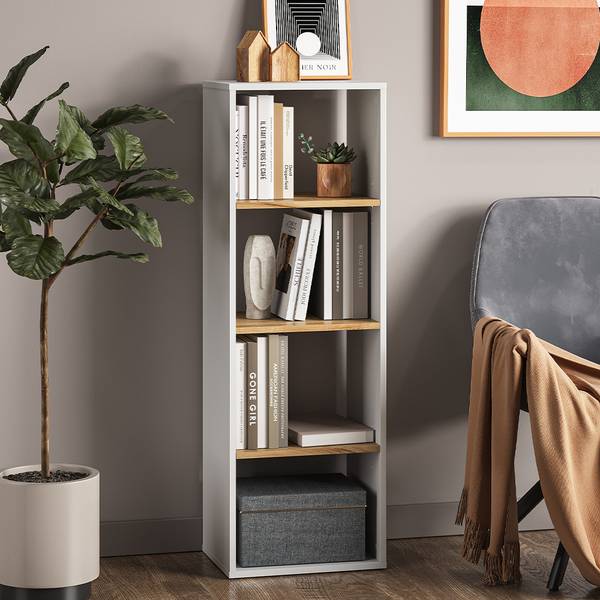 Bücherregal Tomy 54681 Eiche Dekor - Reinweiß - Eiche Weiß Dekor - 40 x 120 cm