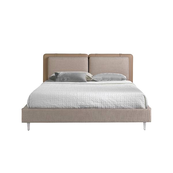 Bed 7154 grijs - structuurstof - geweven stof - 217 x 100 x 222 cm