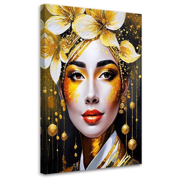 Wandbild frau floral glamour 40 x 60 cm