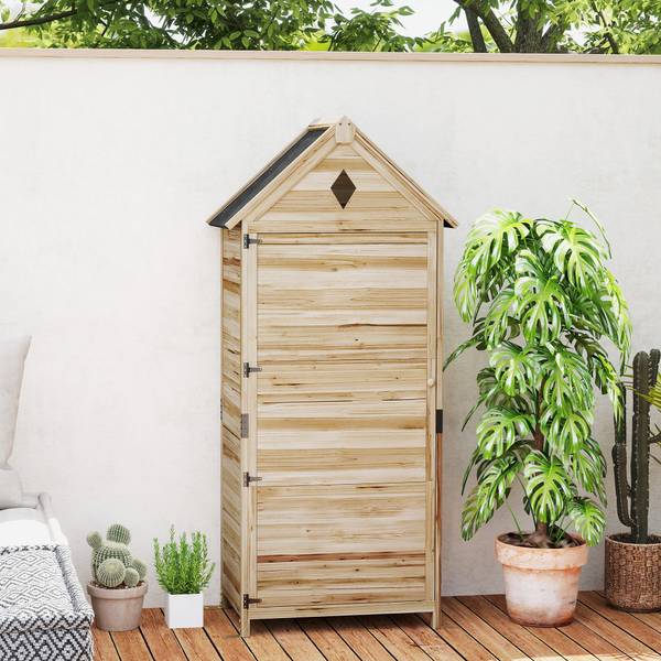 Gartenschrank 84H-347V00ND Braun - Tanne - 49 x 170 x 80 cm