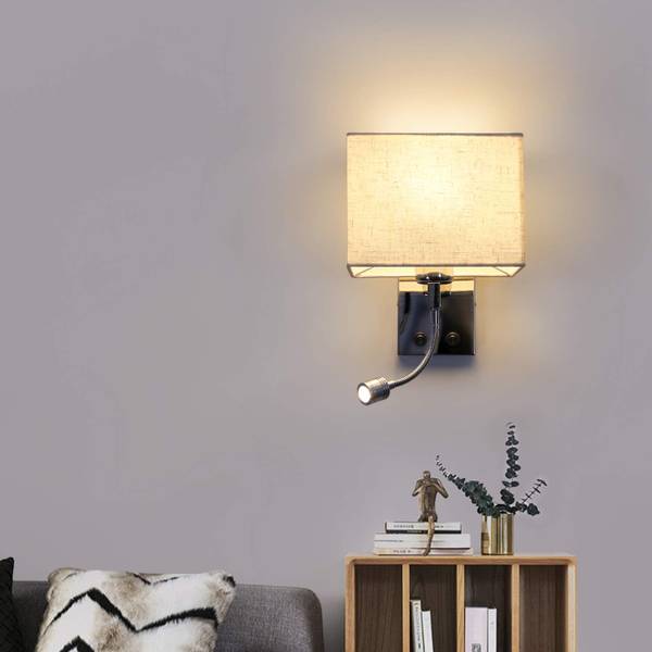 Wandleuchte Kaelin Beige - Eisen - 17 x 20 x 36 cm