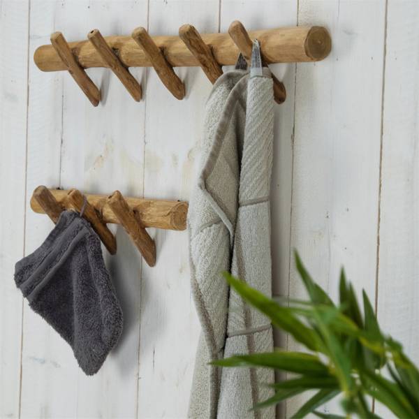 Wandgarderobe Kyra 35 Braun - Teakholz - 35 x 12 x 5 cm