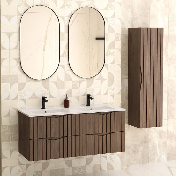 Badmöbel Siena 2er-Set Braun - Melamin - 120 x 50 x 46 cm