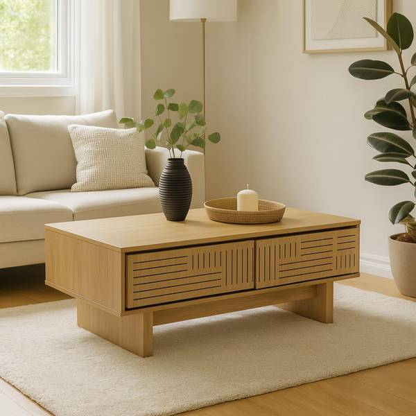 Couchtisch O33 Beige - Holzwerkstoff - Holz teilmassiv - 120 x 40 x 60 cm