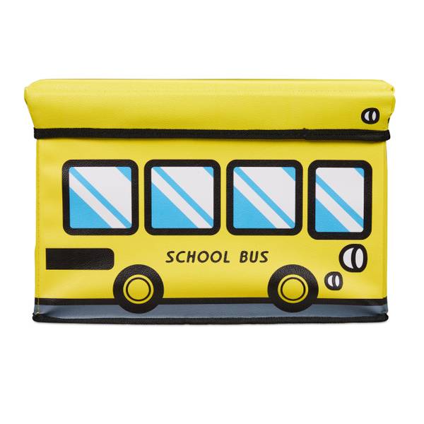 Spielzeugkiste faltbar mit Deckel Schwarz - Gelb - Holzwerkstoff - Kunststoff - 40 x 27 x 25 cm