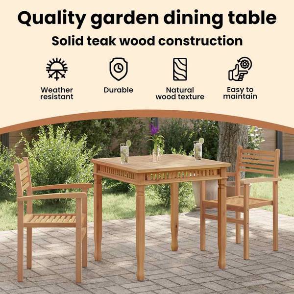 Esstisch 3002073 Braun - Teakholz - 80 x 80 x 80 cm